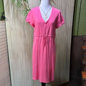 Jones New York Sport Pink Dress, Drawstring Waist, Medium, Cotton Spandex, VGUC